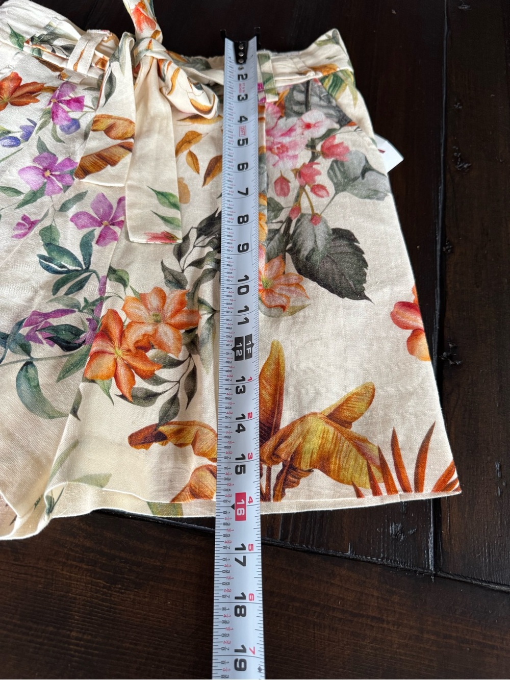 C&C California Shorts Womens 4 Linen Tie Waist Floral High Rise Flower NWT - Picture 11 of 12